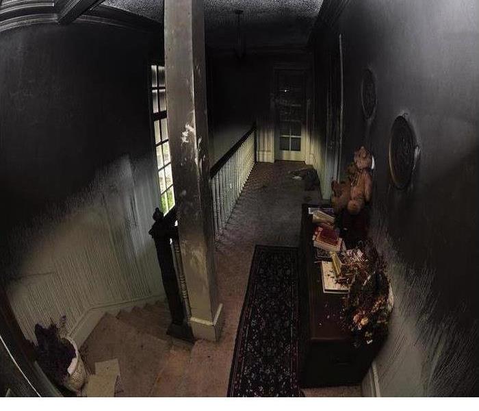 fire damage in stairway