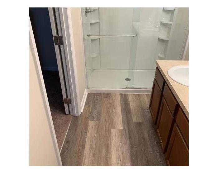 remodeled shower and new flooring