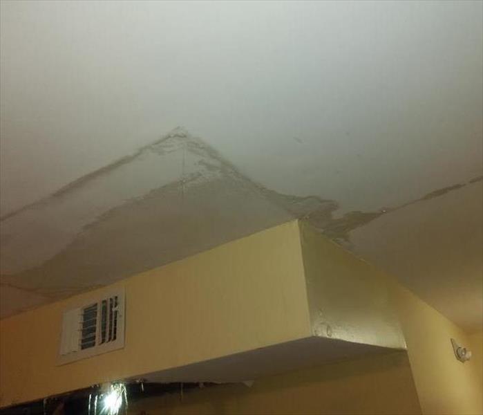 restored/repaired leak in ceiling