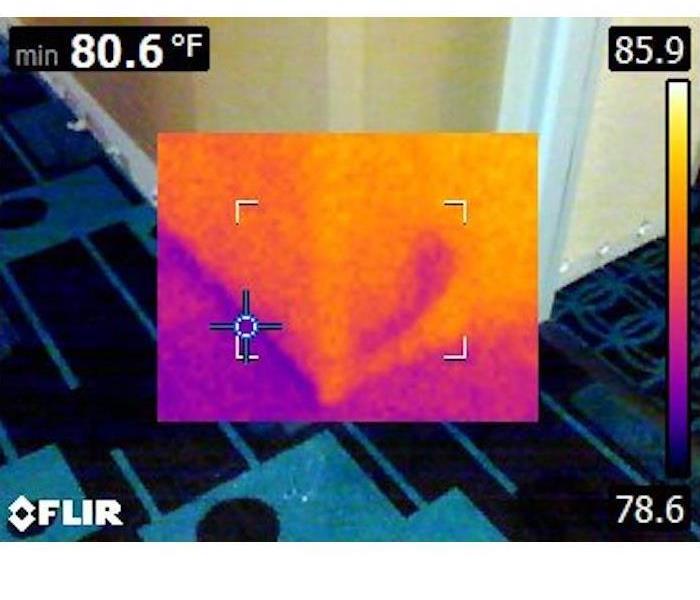 infrared image showing water behind wall